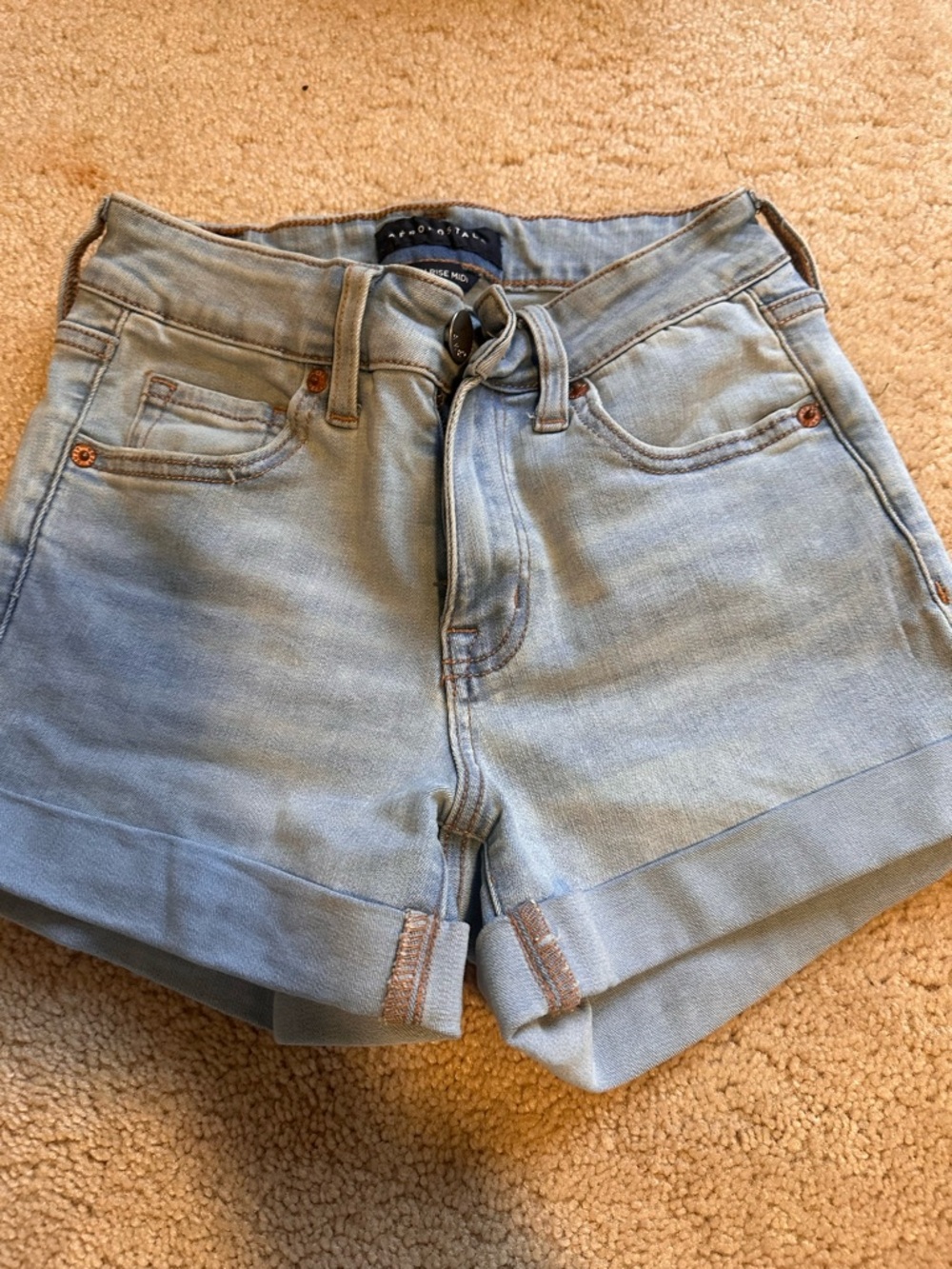 Aeropostale Light Blue Denim Cuffed Women's Shorts